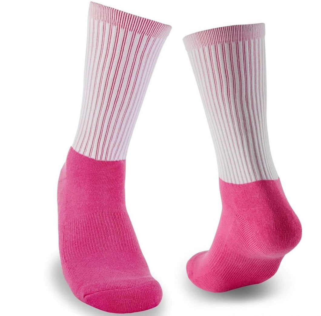 PINK BLANK ATHLETIC SOCKS (COTTON BOTTOM)