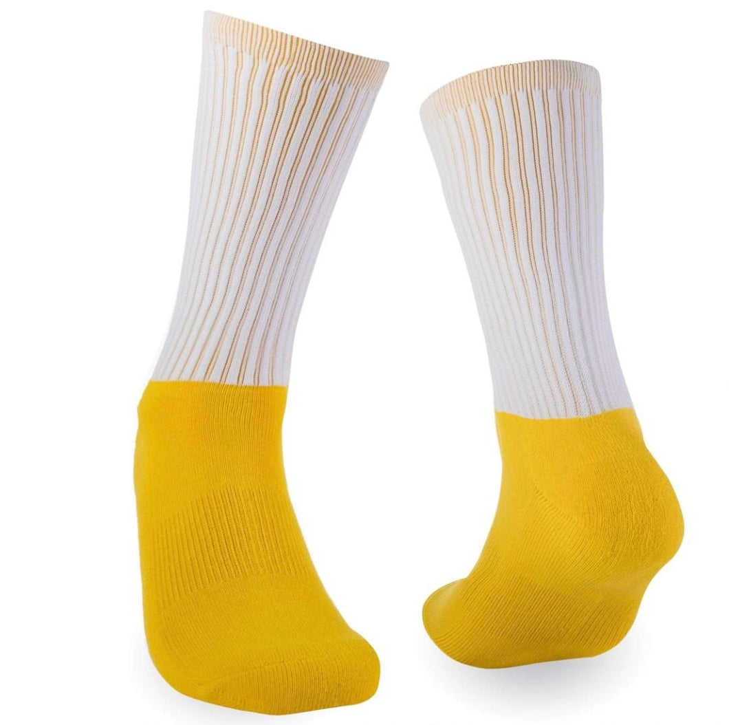 YELLOW BLANK ATHLETIC SOCKS (COTTON BOTTOM)