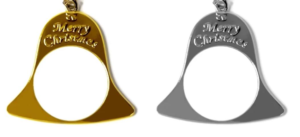 SUBLIMATION MERRY CHRISTMAS BELL ORNAMENT  {DOUBLE SIDED}